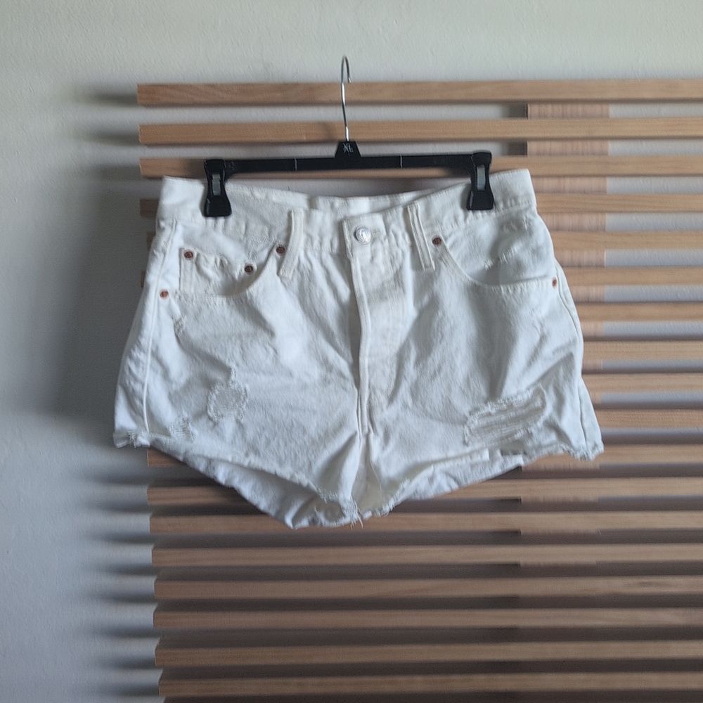 Levi's White Jean Shorts